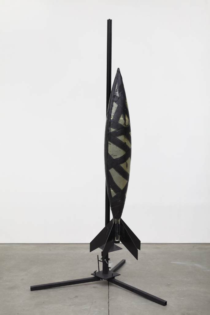 art exhibit of a model rocket