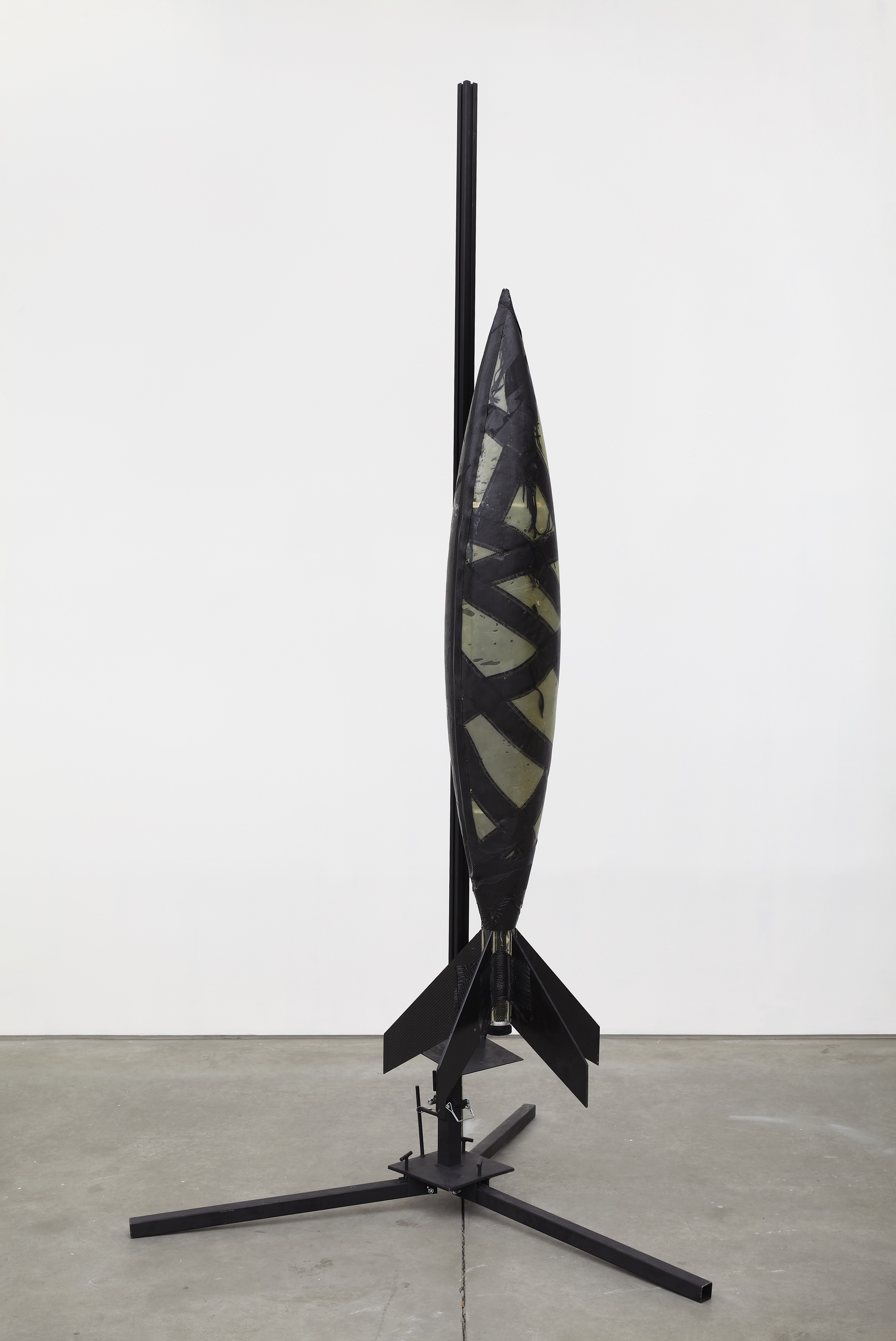 art exhibit of a model rocket