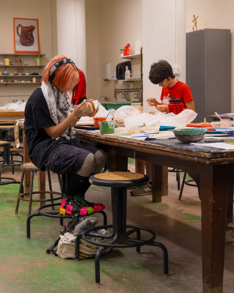 Students making work