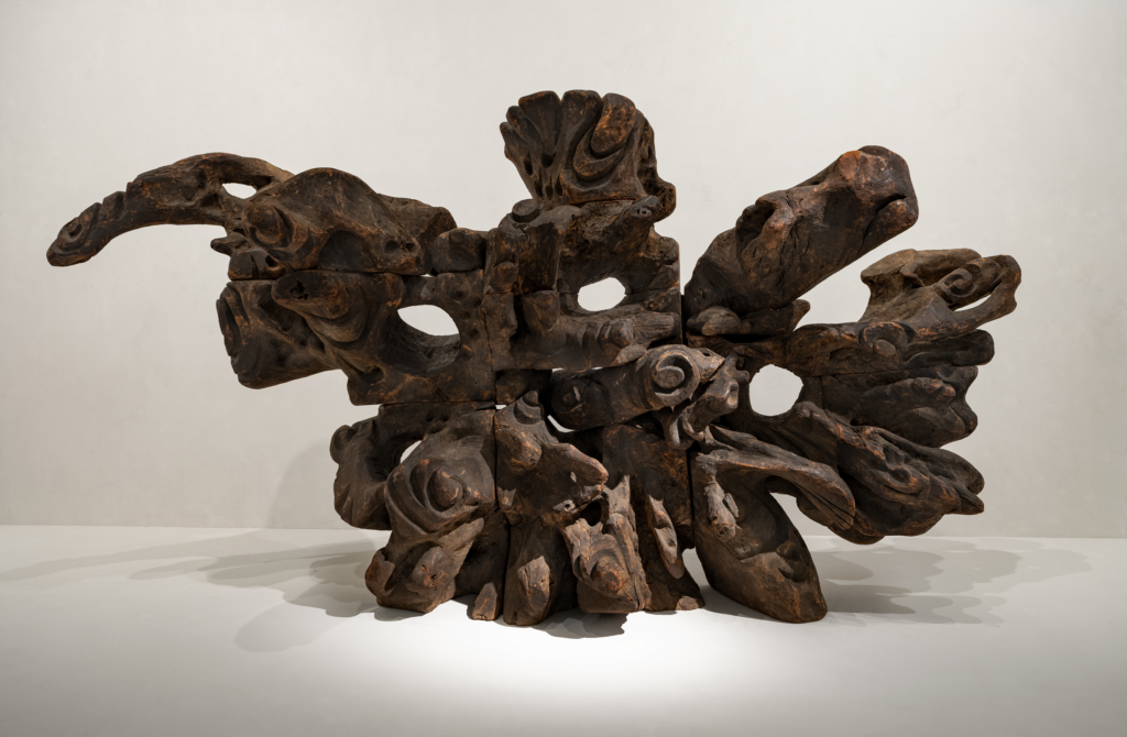 abstract art piece made of wood