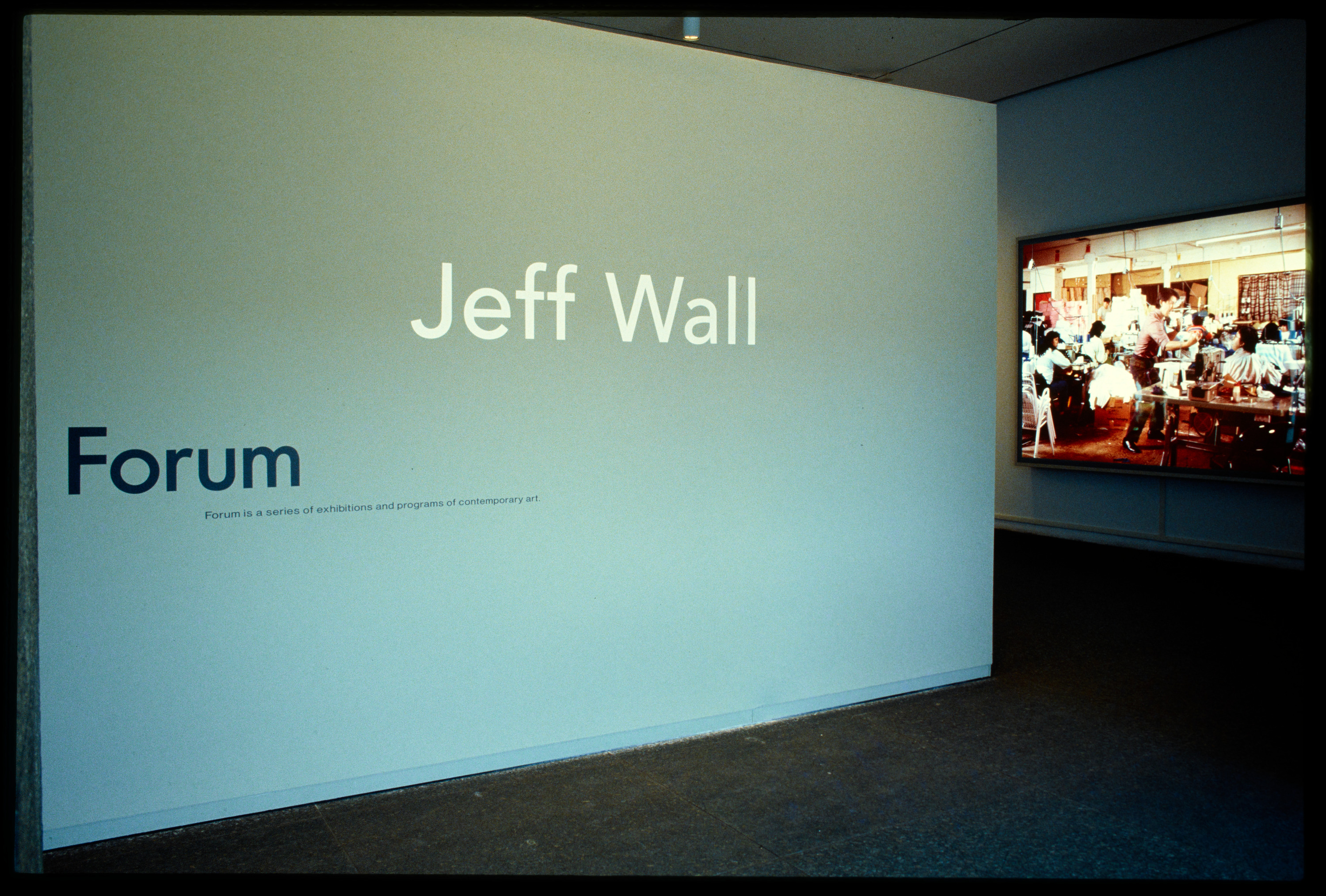 Installation view of Forum 1: Jeff Wall, Carnegie Museum of Art,