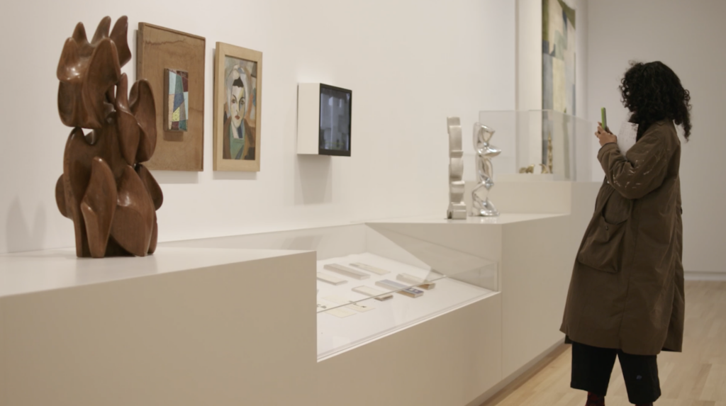 a person in a gallery.